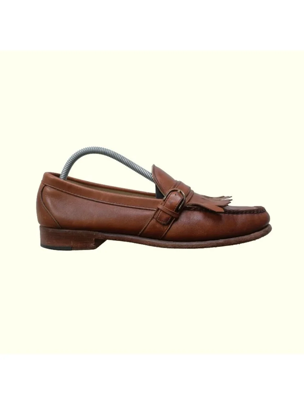 COLE HAAN VTG USA MADE LEATHER BIG TASSLE LOAFER SLIP ON DRESS SHOES BROWN SZ 10